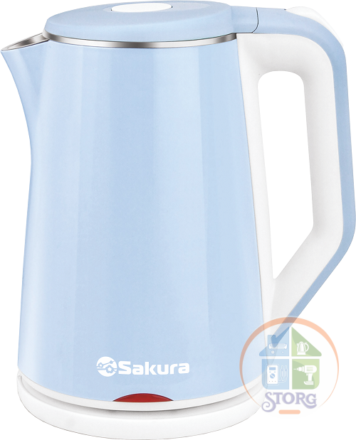 АКЦИЯ! Чайник электрический SAKURA SA-2160WBL (Голубой; 1.8л; 2000Вт; Пластиковый; Диск)