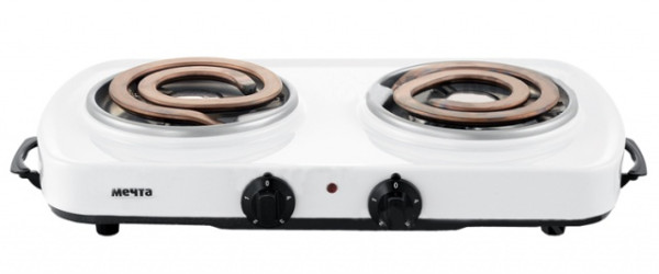 Плита электрическая МЕЧТА 212Т (Мощность 1 кВт; 2-конфорочная; Эмалированная сталь; Спираль)