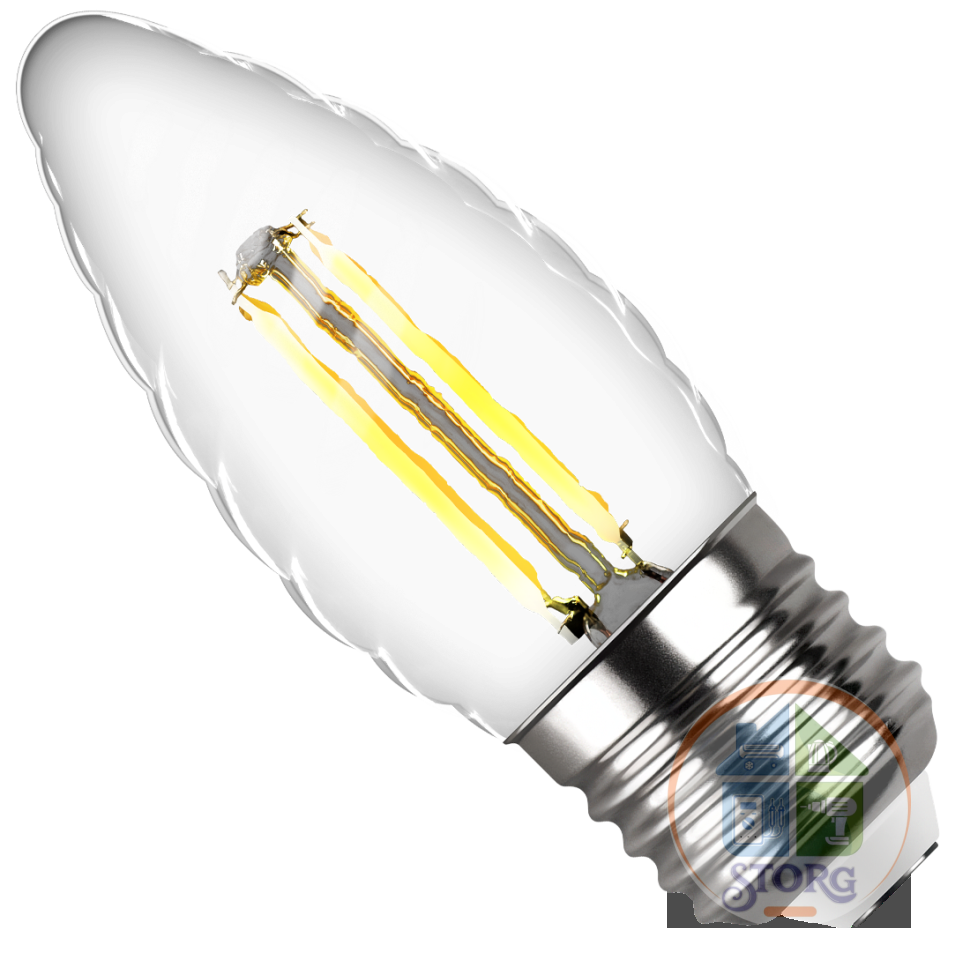 Светодиодная лампа REV LED свеча витая TC37 E27 7W, 2700K, PREMIUM (FILAMENT), теплый свет