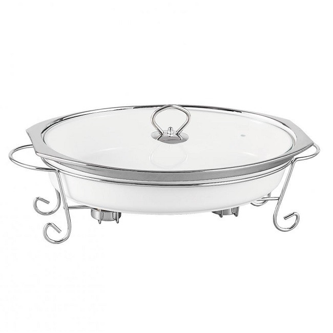 Мармит KELLI KL-152, белый, объем 2.8л, керамика на подставке