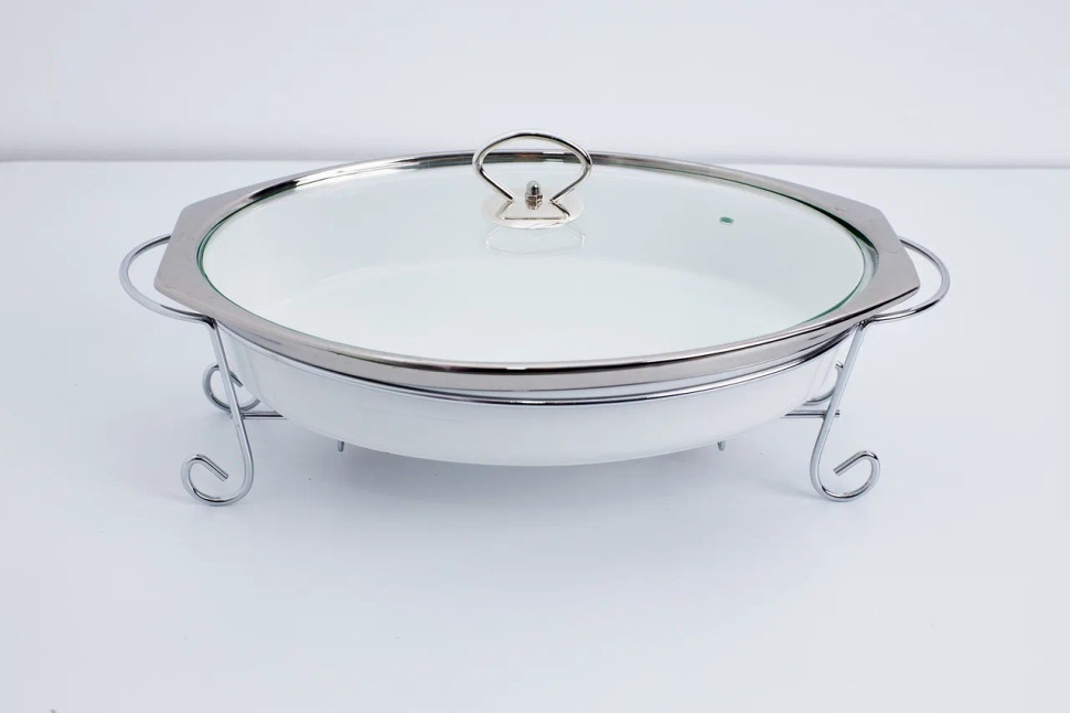 Мармит KELLI KL-152, белый, объем 2.8л, керамика на подставке