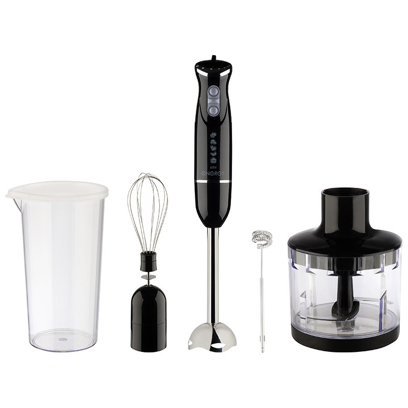 Блендерный набор ENERGY EN-136 Черный; 600Вт; Стакан 600мл; Измельчитель 400мл