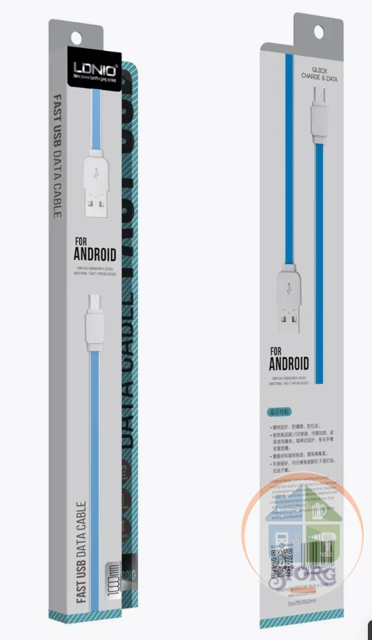 LDNIO XS-07/ USB кабель Micro/ 1m/ 2.1A/ медь: 60 жил/ Blue