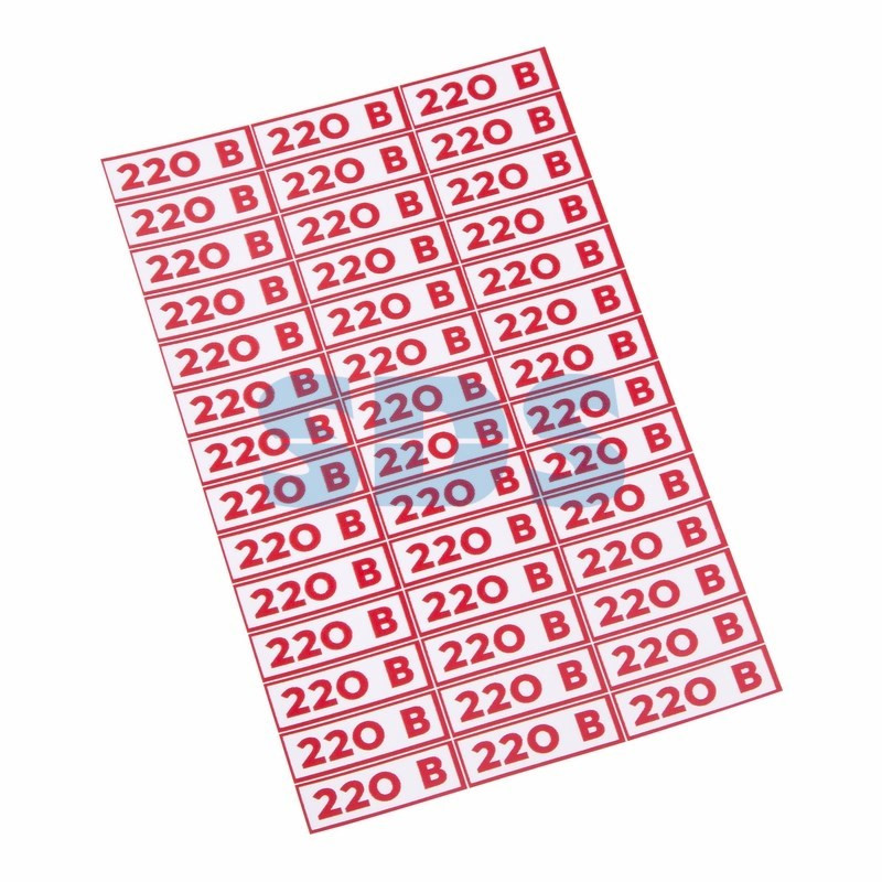 Наклейка знак электробезопасности " 220 В"10*30 мм Rexant (42 шт на листе), 56-0007