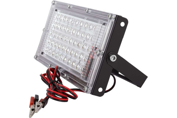 Прожектор светодиодный GLANZEN FAD-0030-10-12V, низковольтный, с зажимами "крокодил" 10вт, 6500к