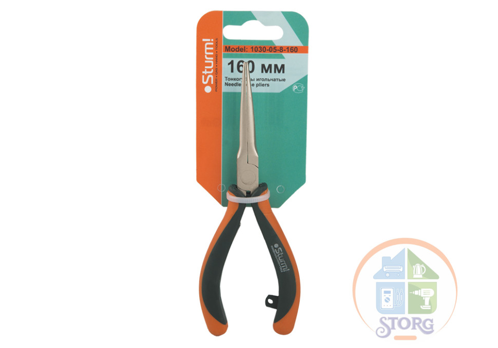 Тонкогубцы Sturm! (Profi mini) 1030-05-8-160, 150 м, двухкомпонентные рукоятки, пружинный механизм
