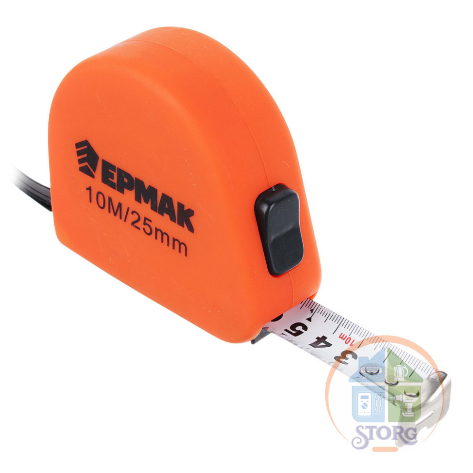Рулетка ЕРМАК, софт-тач, 10м*25 мм