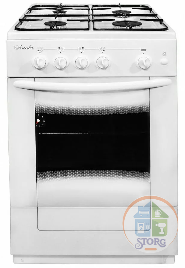Плита Газовая Лысьва ГП 400 М2С-2у белый, 85x50x60см, 4 конфорки, объем духовки 60 л, газ-контроль,