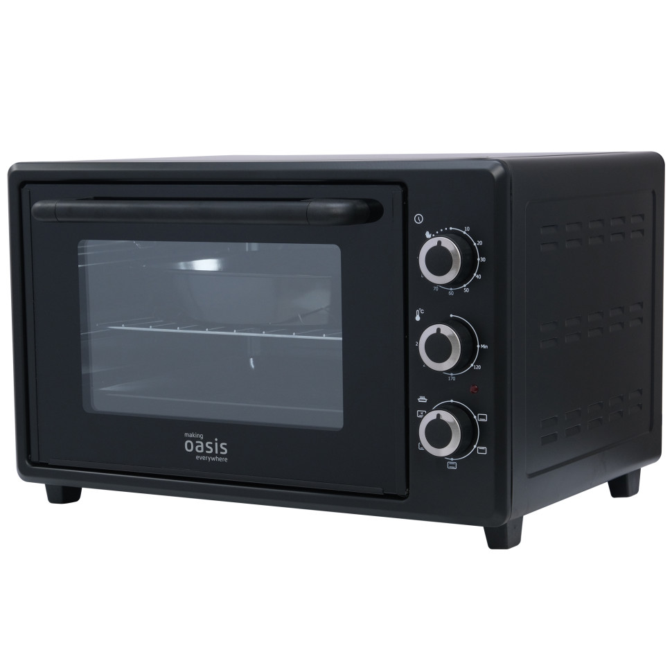 Духовой шкаф OASIS everywhere M-40CB2, Черный, 40л, 1500Вт, Конвекция, 5 реж., 2-е стекло, 50-250 °С