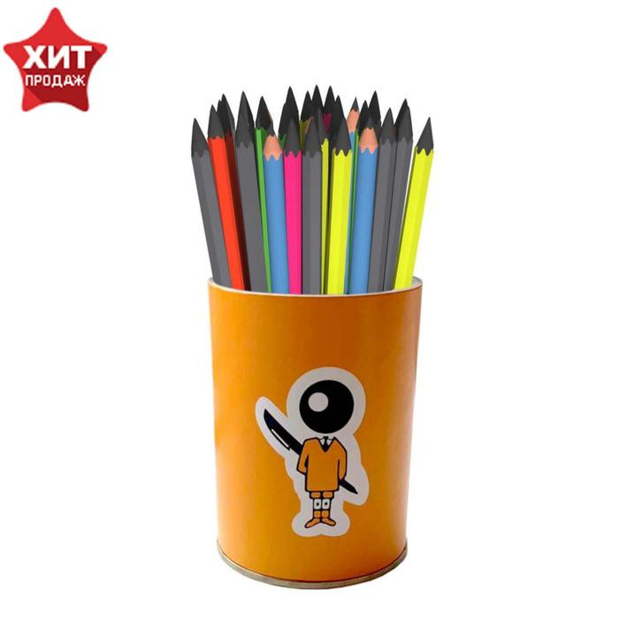 Карандаш ч/г BIC HB "Evolution Fluo Triangle Black", заточен., пластиковый, микс 989618 7153372