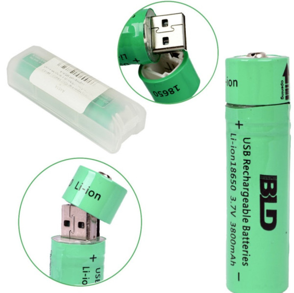 Аккумулятор  G60 18650 LTP-17 2600mAh с встроенной зарядкой USB-A