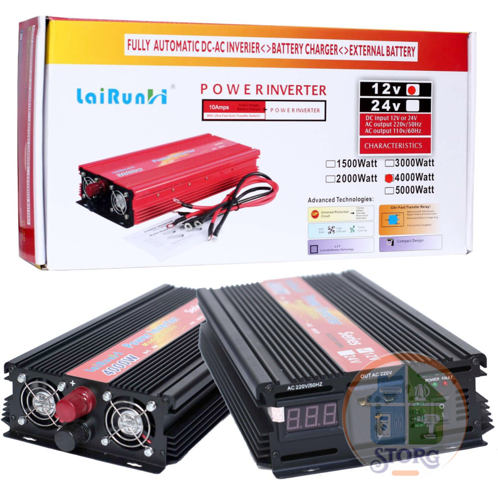 Автомобильный инвертор преобразователь 12V>>220V 1000W