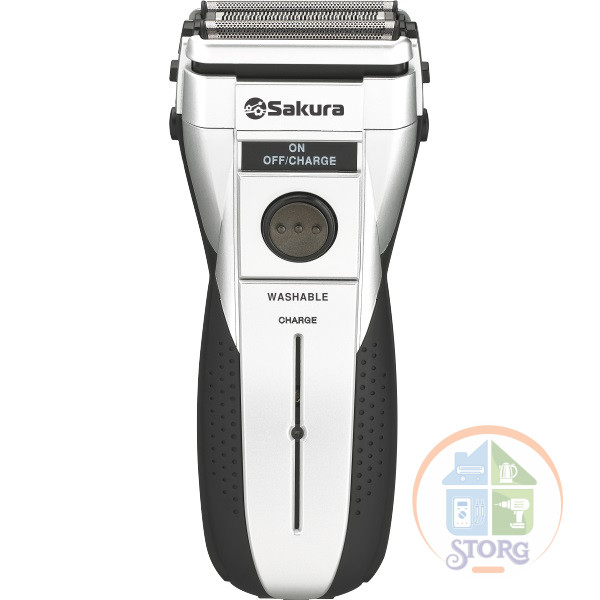 Бритва электрическая SAKURA SA-5407S, 3 подвиж.сетки, влажн.бритьё, триммер аккум USB