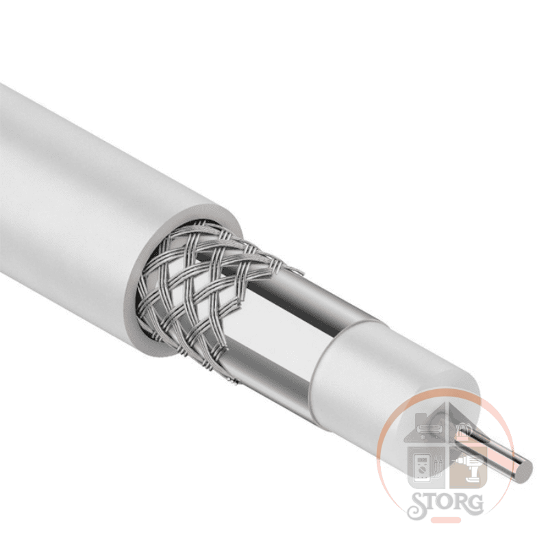 Кабель коаксиальный REXANT RG-6U, 75 Ом, CCS/Al/Al, 64%, бухта 305 м, белый