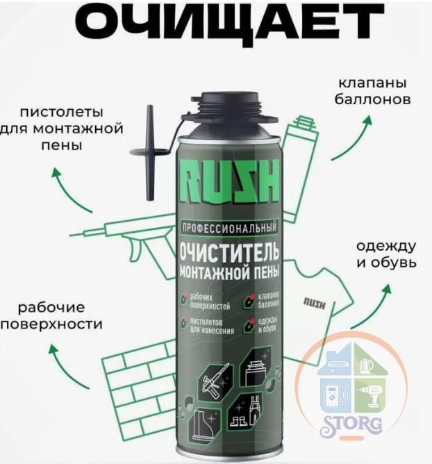 Очиститель монтажной пены KUDO RUSH RPP06C 650 мл