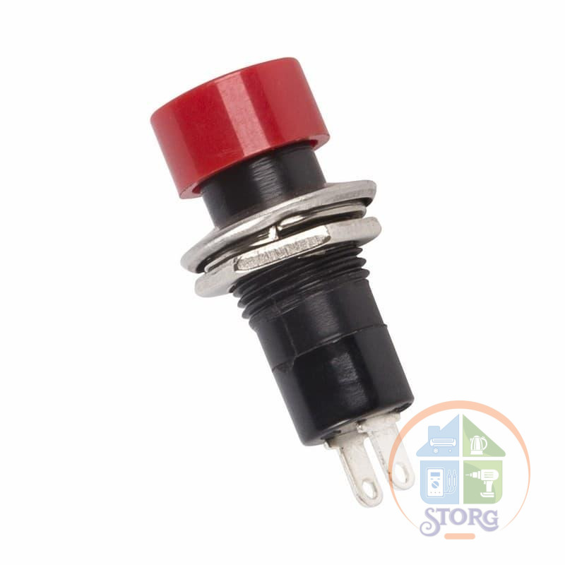 Выключатель-кнопка 250V 1А (2с) ON-OFF  красная  (PBS-16А)  REXANT