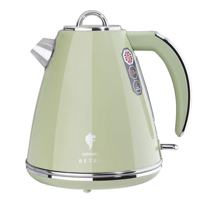 Чайник электрический LEONORD LE-1906/2 RETRO STRIX Оливковый/Нерж.сталь; 2200 Вт; 1.5 л; 24 мес.гар.
