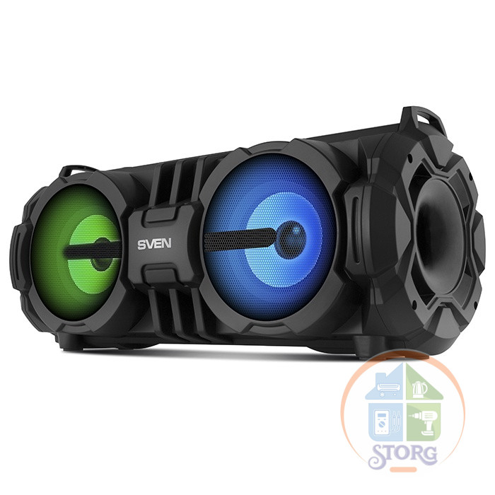 Sven PS-485, порт. акустика 1.0, встр.аккум., FM-тюнер, USB, microSD, Bluetooth, мощность 2х14, чёрн