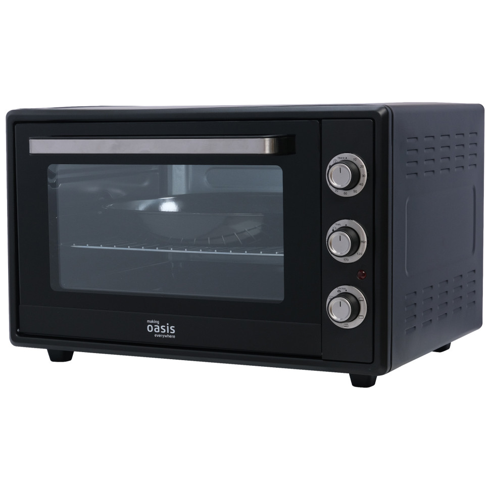 Духовой шкаф OASIS everywhere M-70CB2, Черный, 70л, 2000Вт, Конвекция, 5 реж., 2-е стекло, 50-250 °С