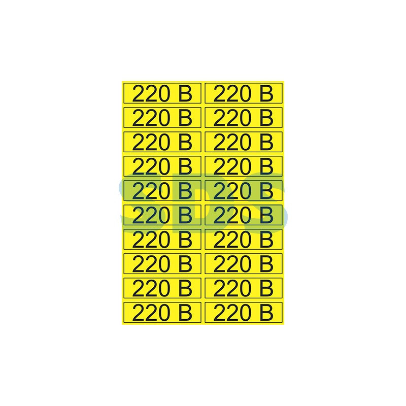 Наклейка знак электробезопасности «220 В» 15х50 мм REXANT (20 шт на листе), 56-0007-1