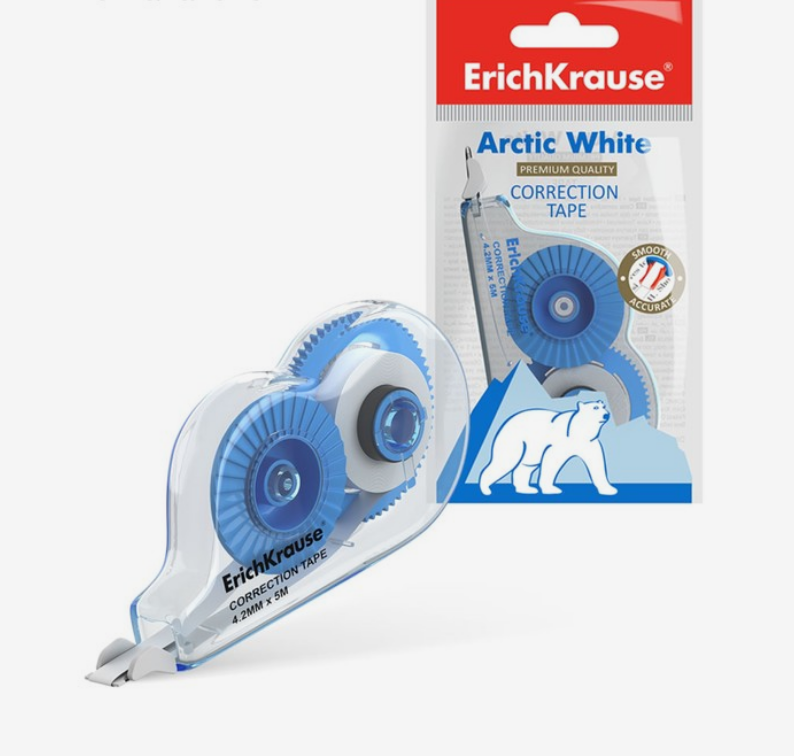 Корректирующая лента ErichKrause Techno White Mini, 4.2 мм х 5 метров, в пакетике