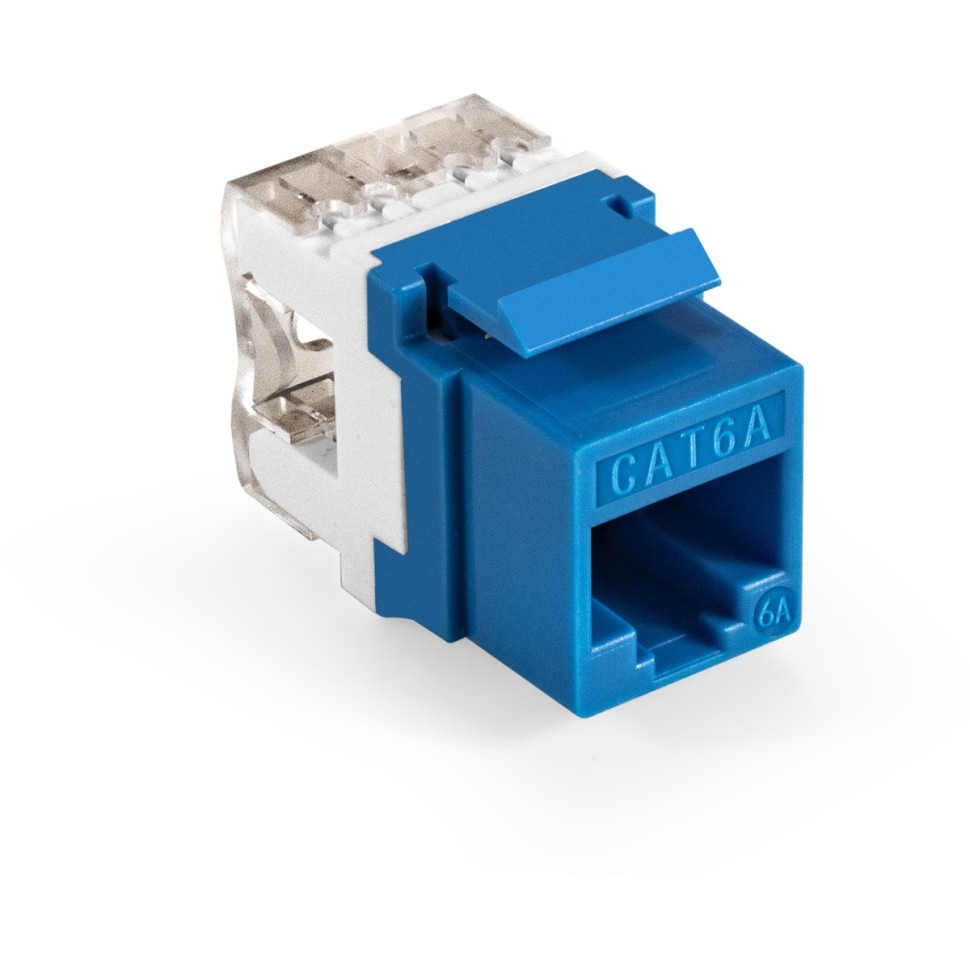 Модуль-вставка Keystone Jack RJ-45 ExeGate KJ-8P8C-U-C6A-180-Dual (Кат.6A, неэкранированная, 180 градусов, IDC Krone/110)
