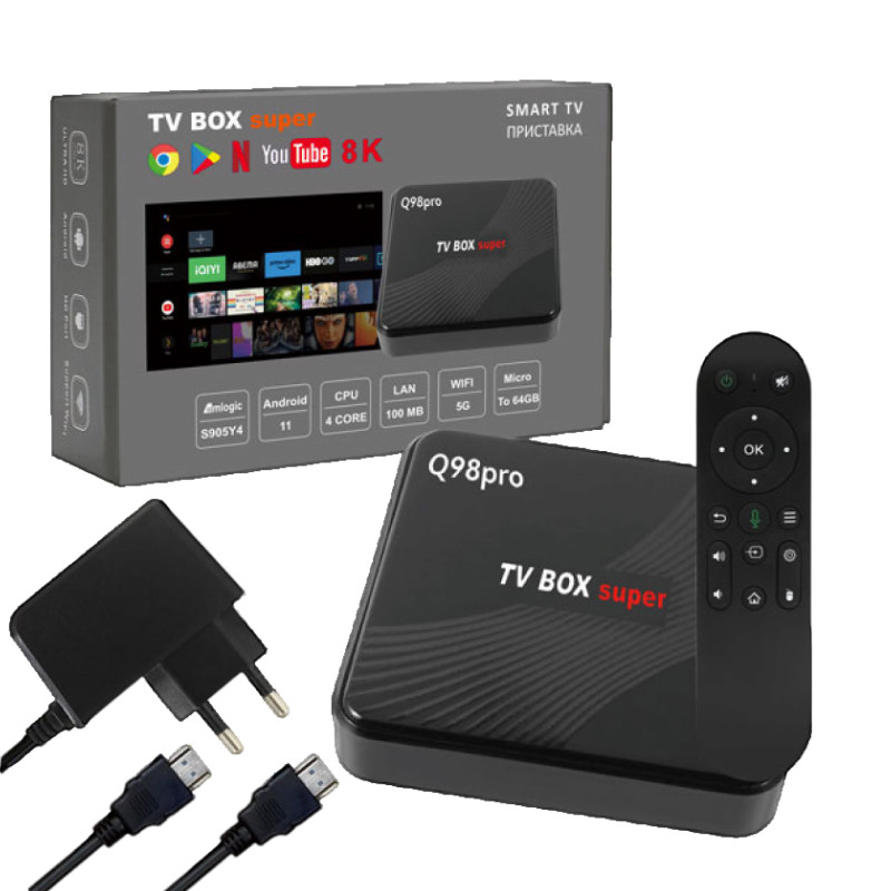 Приставка Андройд TV BOX Q98pro 4G+32G  Amlogic S905Y4