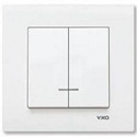 90960050 Выкл. 2-й с подсветкой белый VIKO Karre