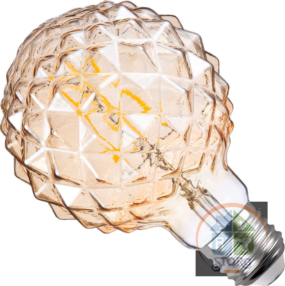 Лампа LED REV VINTAGE GOLD FILAMENT колба "Кристалл" шар G95 E27 5W, 2200K, DECO Premium, теплый свет
