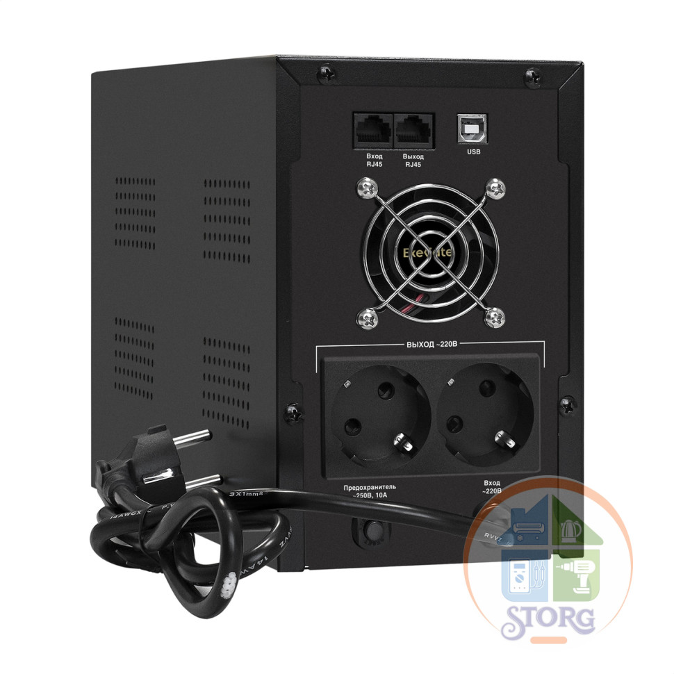 Источник бесперебойного питания ExeGate SpecialPro UNB-2000.LED.AVR.2SH.RJ.USB (2000VA/1200W, 12 мес.гарантия)