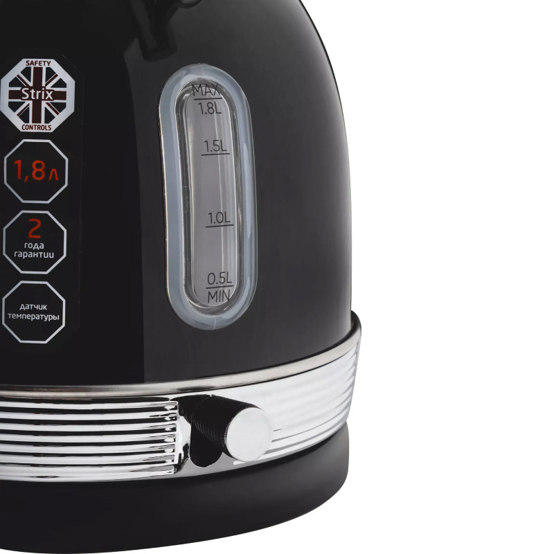 Чайник электрический LEONORD LE- 1910 RETRO STRIX Черный/Нерж.сталь;  2200Вт; 1,8л; 24 мес.гар.