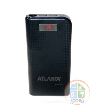 Зарядка портативная Power Bank AT-D2020+2USB+экран+фонарик 30000 mAh