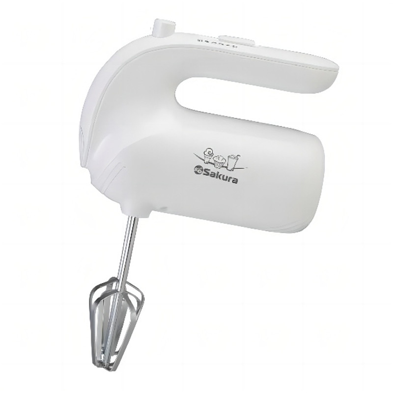 Миксер ручной SAKURA SA-6317W 200Вт, 5 скоростей, Белый