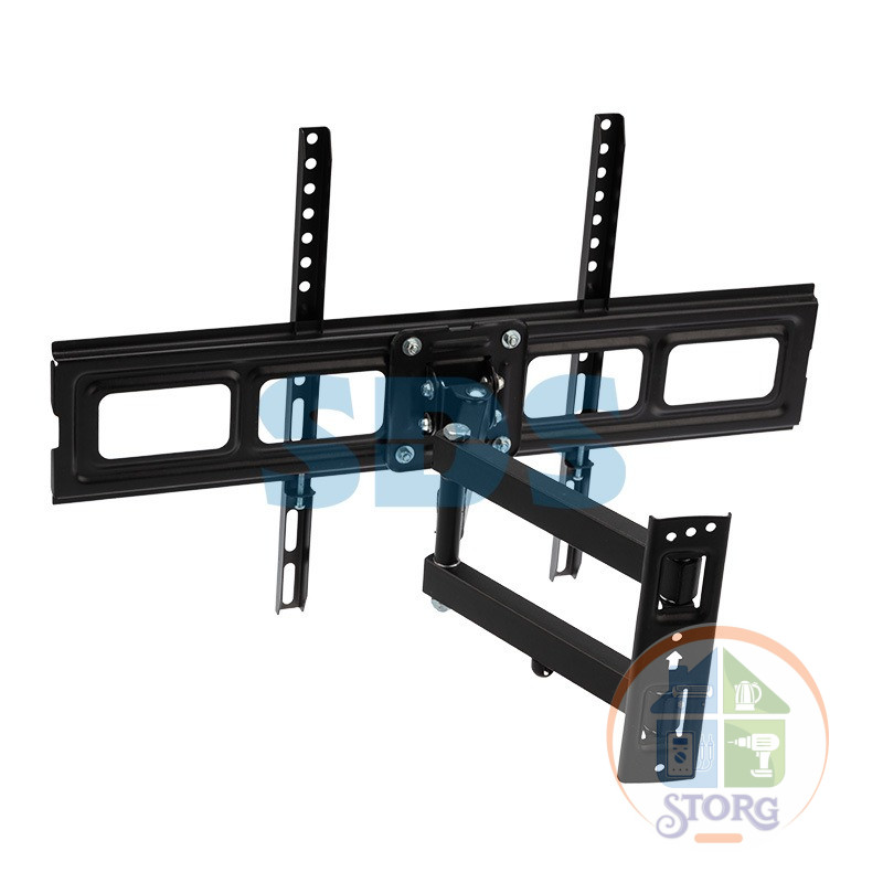 Кронштейн для телевизора REXANT HOME 30"- 65" дюймов, наклонно-поворотный, 2 колена