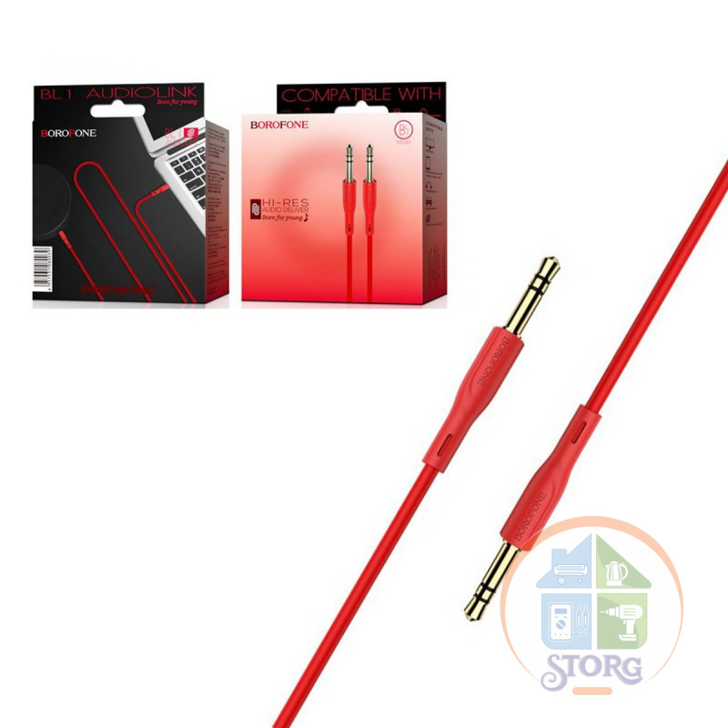 Кабель AUX Borofone BL1 Audiolink  cable (red)