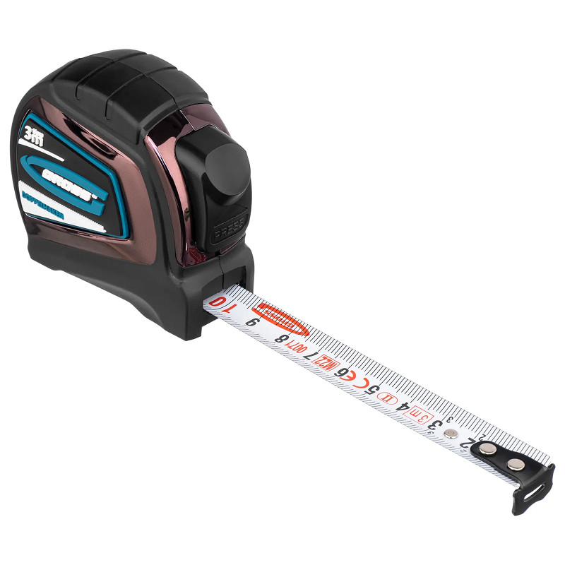 Рулетка Gross "Doppelhaken", 3 м x 16 мм, односторонний зацеп, нейлон, двуст. шкала, автоматич.