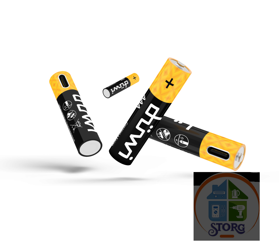Аккумулятор USB-С, Li-ion, ААА, 1,2В, 450мАч, 4шт, кабель для зарядки, Duwi 62013 6