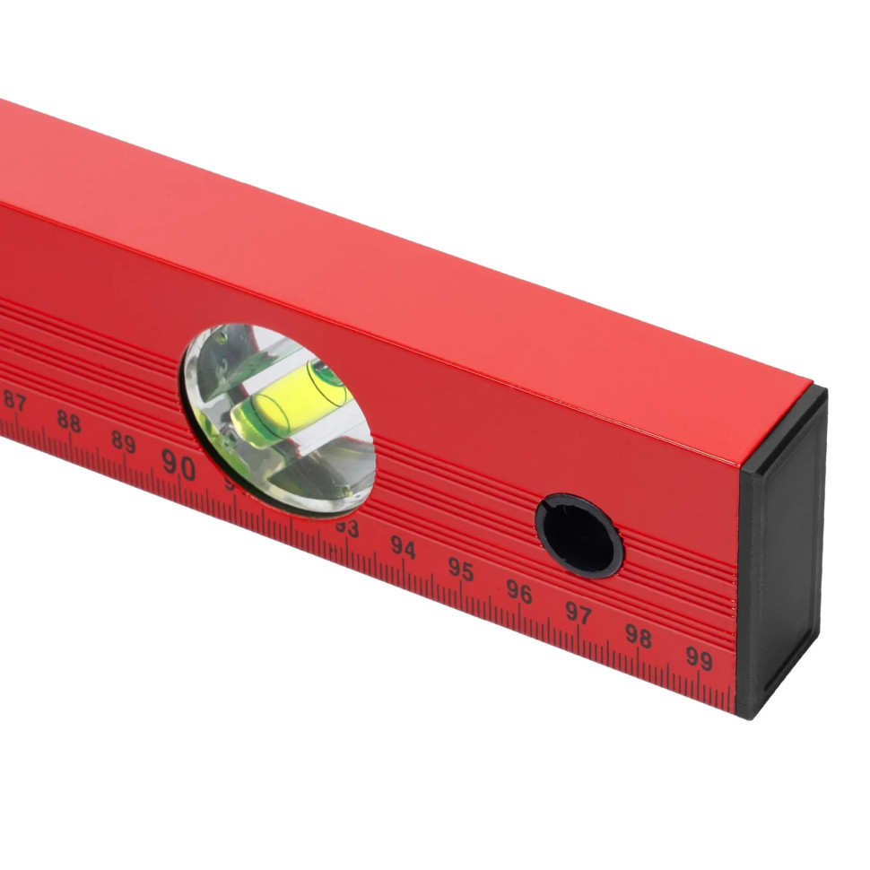 Уровень алюминиевый, 1000 мм, 3 глазка, красный, линейка// Matrix