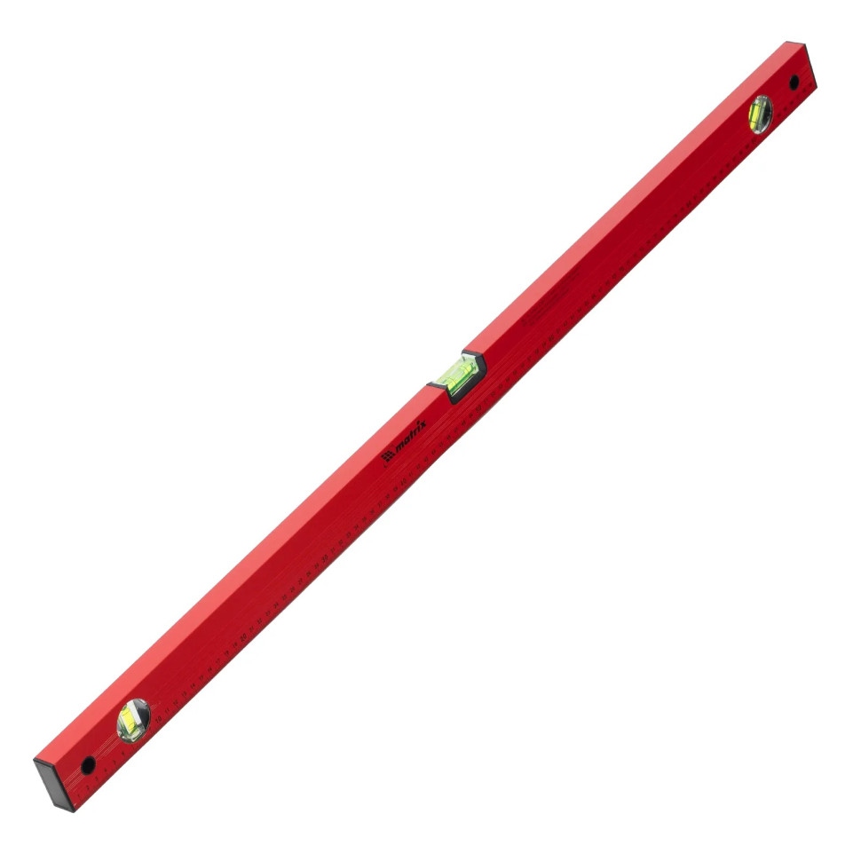 Уровень алюминиевый, 1000 мм, 3 глазка, красный, линейка// Matrix