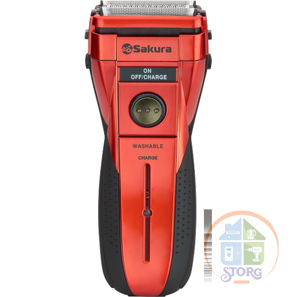Бритва электрическая SAKURA SA-5407R 3 подвижны сетки, сухое и влажное бритьё, от аккумулятора