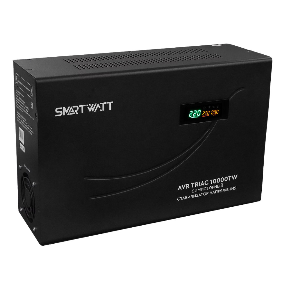 Стабилизатор напряжения симисторный SMARTWATT AVR Triac 10000TW (10000ВА, 100–260 В, 12 мес.гар.) Стабилизатор напряжения симисторный SMARTWATT AVR Triac 10000TW (10000ВА, 100–260 В, 12 мес.гар.)