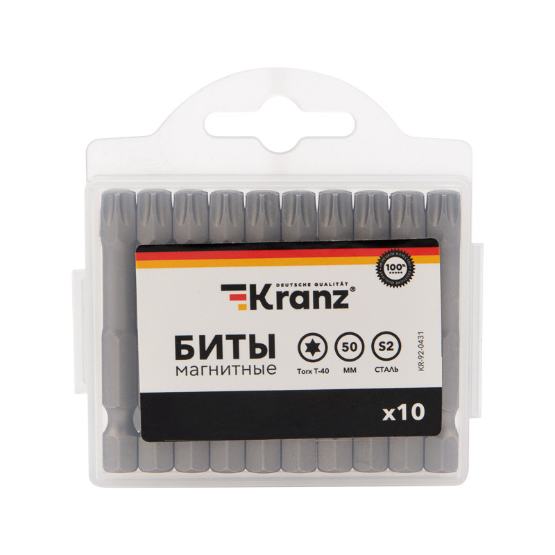 Бита для шуруповерта KRANZ Torx T-40х50 мм (упак. 10 шт.)