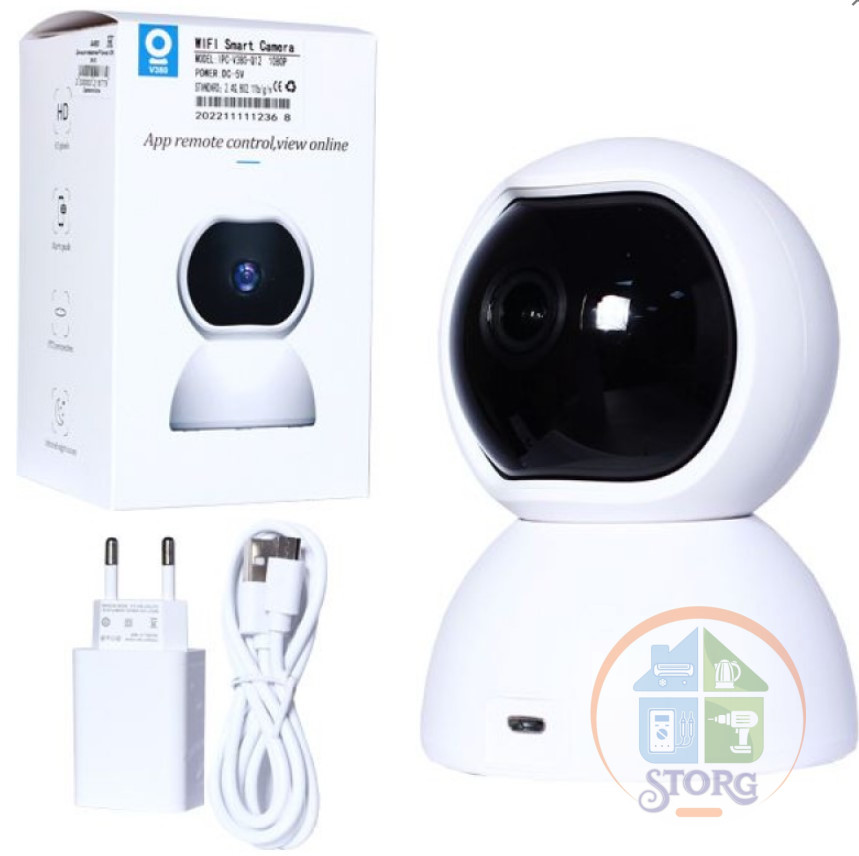Домашняя поворотная IP-Камера V390 (WI-FI)  2Mp, WiFi 802.11b/g/n, 2,4 GHz