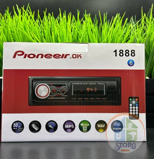 Автомагнитола Pioneeir.ok  LED-1888 4*50Вт/1USB/BT/TF/FM/ISO/2RCA