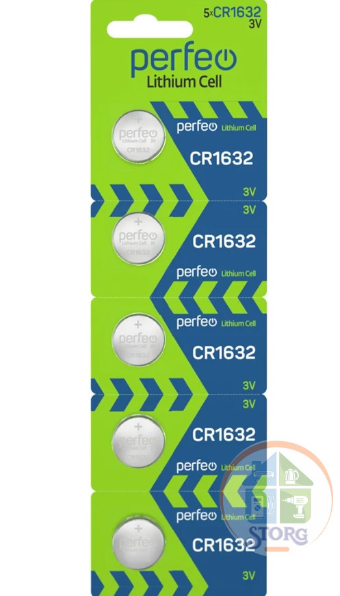 Элемент питания Perfeo CR1632/5BL Lithium Cell