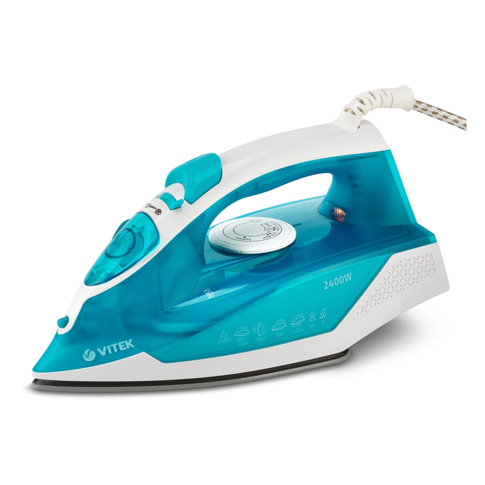 Утюг Vitek VT-8307 B синий/белый, 2400 Вт, 35 г/мин, 140 г/мин, 260 мл