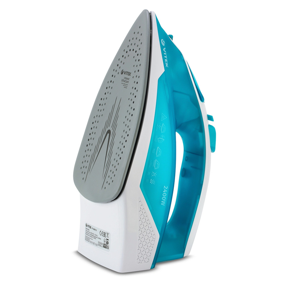 Утюг Vitek VT-8307 B синий/белый, 2400 Вт, 35 г/мин, 140 г/мин, 260 мл