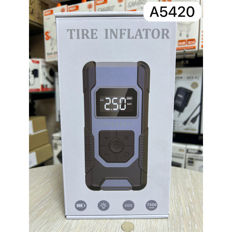 Автокомпрессор Портативный насос QB01 120W/150PSI/7500mAh