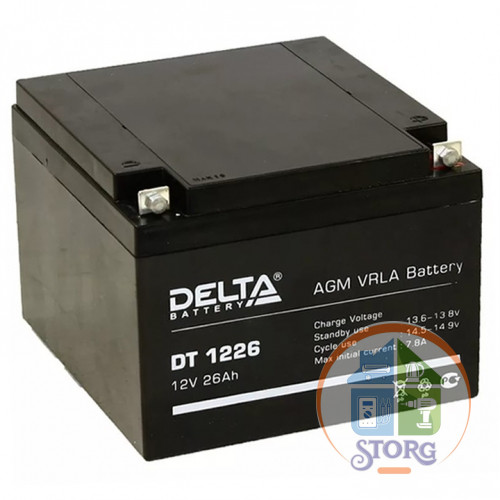 Аккумулятор DELTA  AGM-DT 1226 12v 26A (167х175х126)