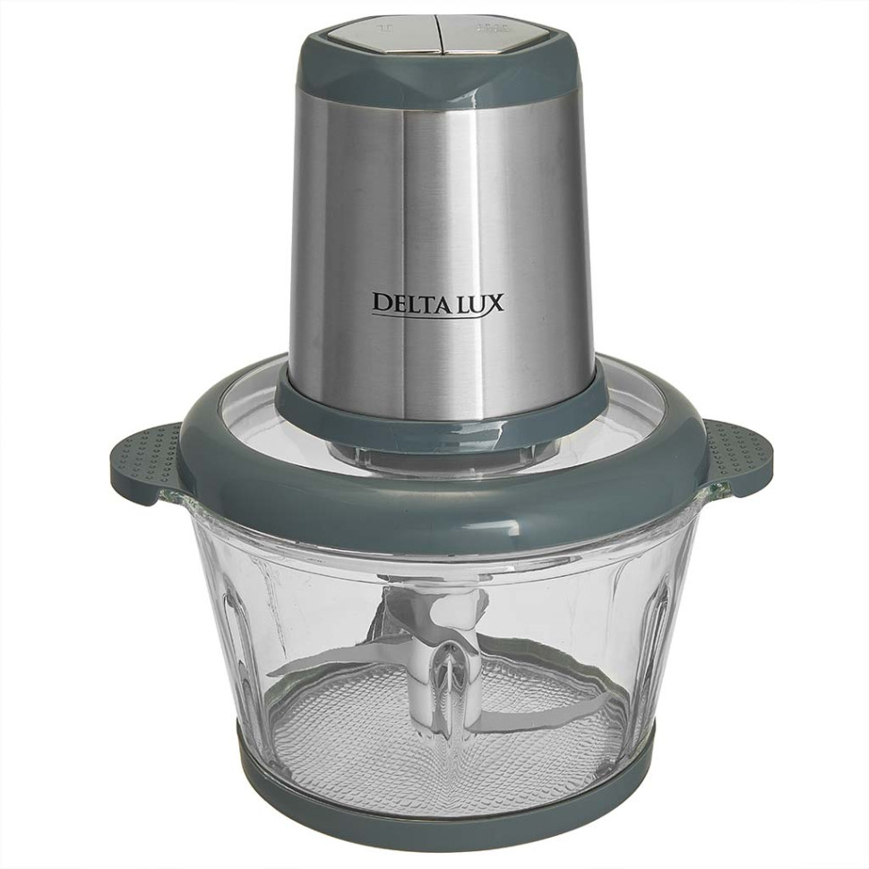 Измельчитель DELTA LUX DE-7404, 2л, 600Вт, стеклянная чаша, двойной ножевой блок